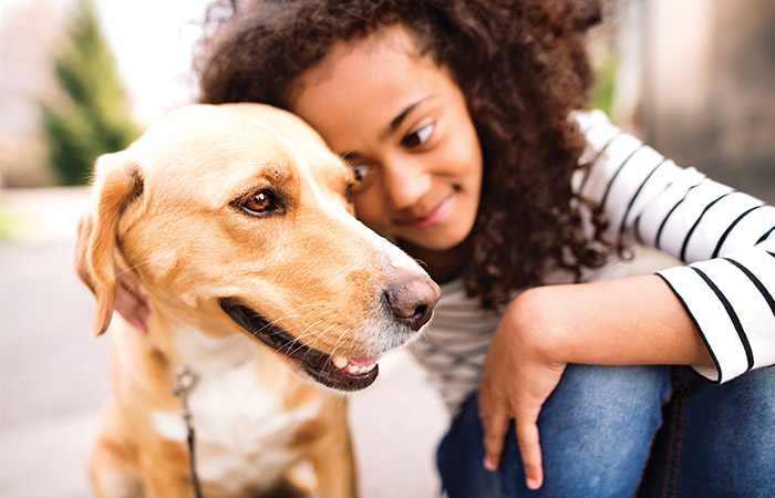 a girl and her dog