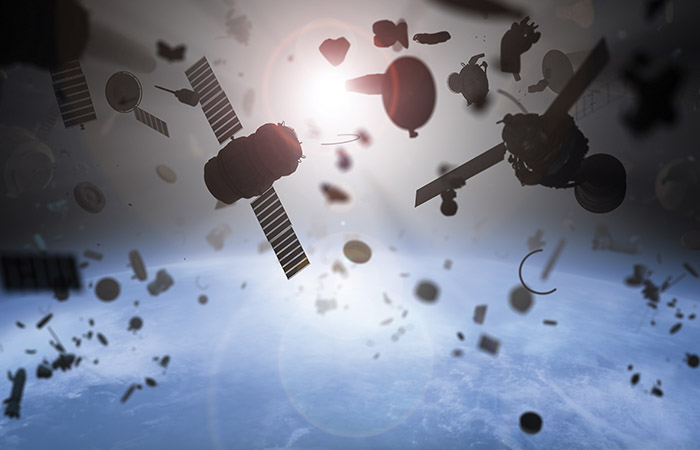 illustration of space debris