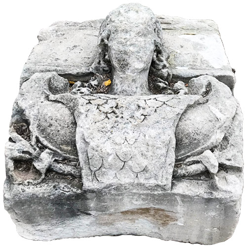 part of a statue of the goddess of war