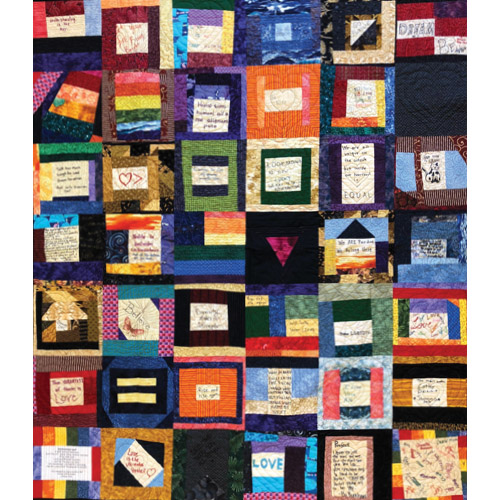 Quilt made up of many different squares of different designs