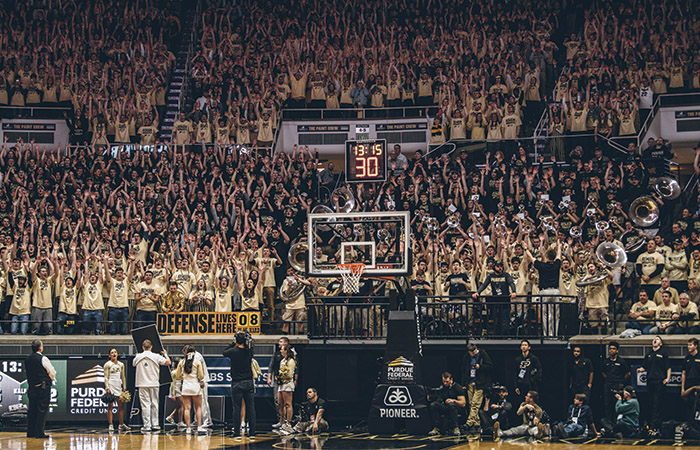 purdue student section at a mens basketball game