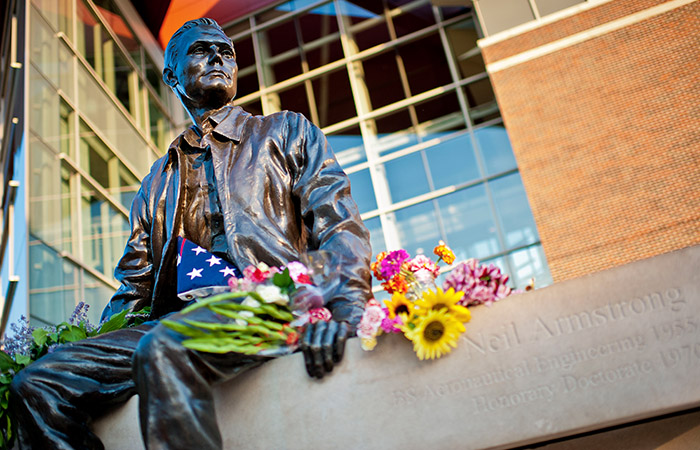 a statue of neil armstrong 