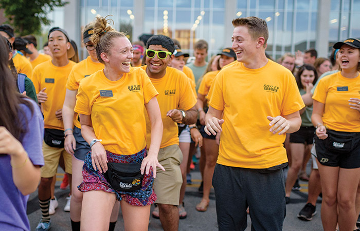 students dancing