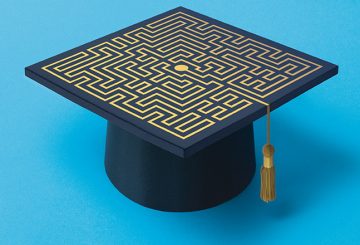 a graduation cap with a maze on top