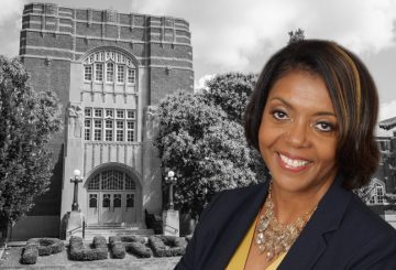 Headshot of Kassandra Agee Chandler smiling in front of the Purdue Memorial Union