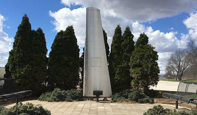 Airplane wing memorial