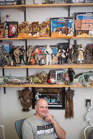 Reuben Goforth and his Star Wars action figure collection