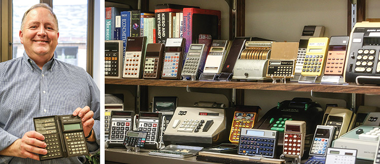 Troy James and his calculator collection