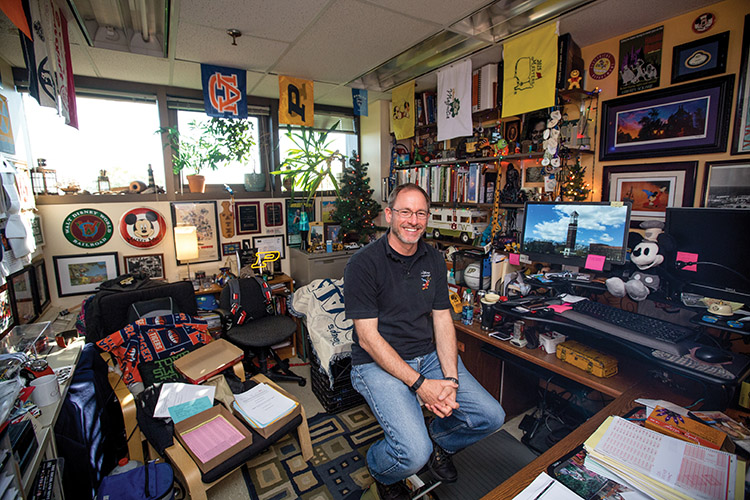 James Jenkins in his decorated office