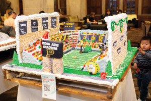 a gingerbread recreation of ross-ade stadium