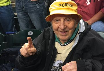 Mickey Kor wearing his Purdue gear