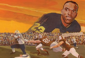 illustration of Leroy running the football by Jon Stitch