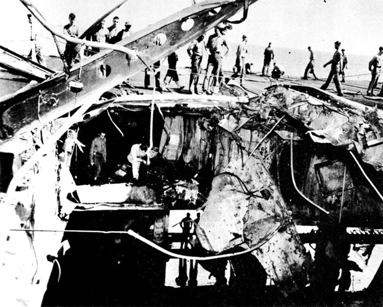 Damage to USS Franklin