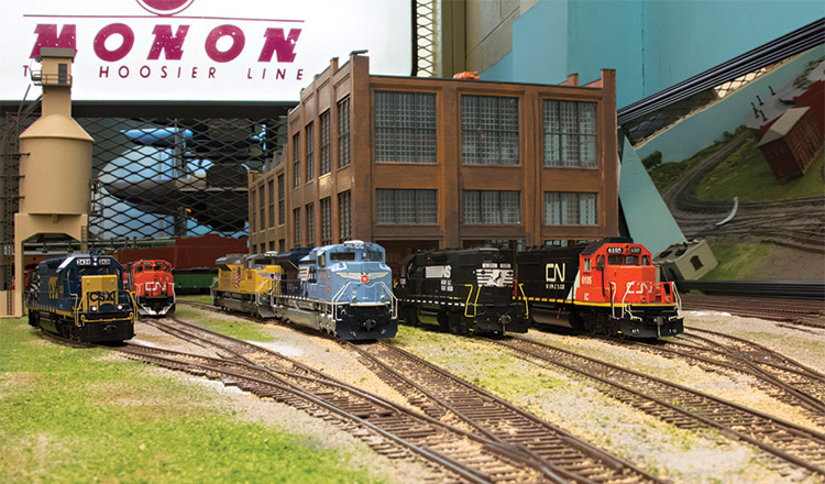 model railroad scene